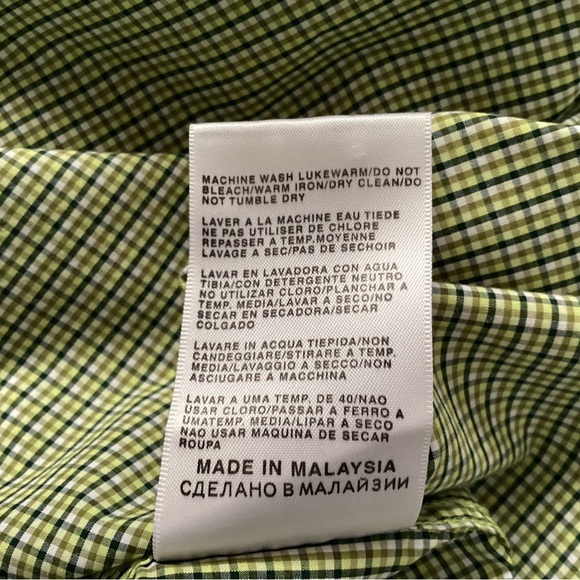 Hugo Boss Green Check Dress Shirt, Size S - Picture 6 of 7